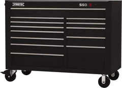 Proto - 28,291 Lb Capacity, 13 Drawer Mobile Workstation - 57" Wide x 25-1/4" Deep x 43" High, Steel, Black - Eagle Tool & Supply