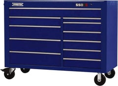 Proto - 26,541 Lb Capacity, 11 Drawer Mobile Workstation - 57" Wide x 25-1/4" Deep x 43" High, Steel, Blue - Eagle Tool & Supply