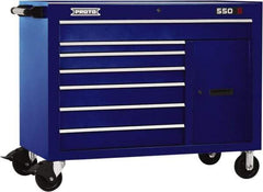Proto - 18,109 Lb Capacity, 7 Drawer Mobile Workstation - 50" Wide x 25-1/4" Deep x 41" High, Steel, Blue - Eagle Tool & Supply