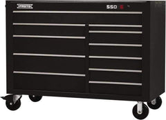 Proto - 26,541 Lb Capacity, 11 Drawer Mobile Workstation - 57" Wide x 25-1/4" Deep x 43" High, Steel, Black - Eagle Tool & Supply