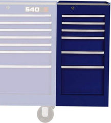 Proto - 6 Drawer Blue Side Cabinet - 15" Wide x 29" High x 18" Deep, Use with Vinyl Top, Drawer Liners - Eagle Tool & Supply