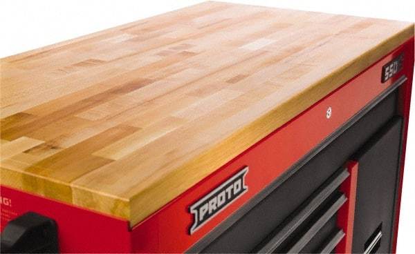 Proto - Tool Box Solid Maple with Laminated Edge Hardwood Worktop - 26-21/32" Wide x 18" Deep x 1-1/2" High, Brown, For Proto Workstations - Eagle Tool & Supply