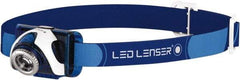 LED LENSER - LED Bulb, 220 Lumens, Hands-free Flashlight - Blue Aluminum Body, 1 Integrated Battery Included - Eagle Tool & Supply