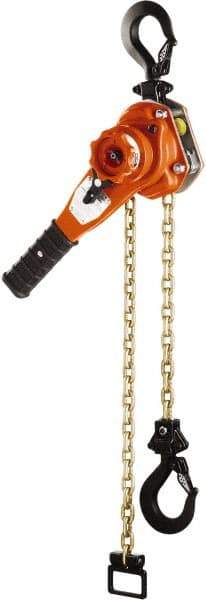 CM - 3,000 Lb Lifting Capacity, 15' Lift Height, Lever with Overload Protection Hoist - Made from Chain, 64 Lb Avg Pull to Lift Rated Load, 1 Chain - Eagle Tool & Supply