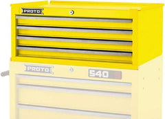 Proto - 4 Drawer Intermediate Tool Chest - 26-1/4" Wide x 18" Deep x 10" High, Steel, Yellow - Eagle Tool & Supply