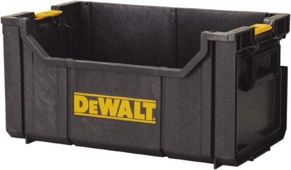 DeWALT - 1 Compartment Tool Tote - 21-7/8" Wide x 12-7/8" Deep x 10-7/8" High, Polypropylene, Black - Eagle Tool & Supply