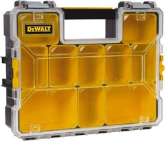DeWALT - 10 Compartment Tool Organizer - 14" Wide x 4-1/2" Deep x 4-1/2" High, Plastic, Yellow - Eagle Tool & Supply