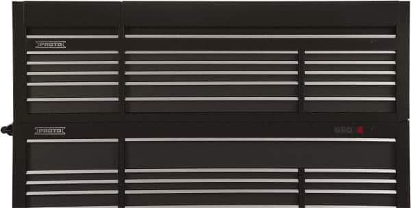 Proto - 15 Drawer Top Tool Chest - 88-1/4" Wide x 27" Deep x 27-1/4" High, Steel, Black - Eagle Tool & Supply