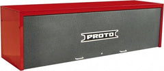 Proto - 1 Compartment Tool Hutch - 87-57/64" Wide x 25-3/4" Deep x 25-3/4" High, Steel, Safety Red/Gray - Eagle Tool & Supply