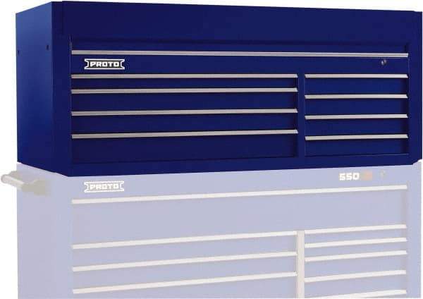 Proto - 8 Drawer Top Tool Chest - 66" Wide x 27" Deep x 27" High, Steel, Blue - Eagle Tool & Supply