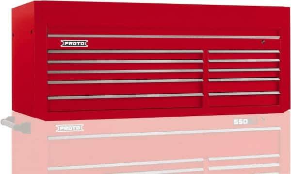 Proto - 10 Drawer Top Tool Chest - 66" Wide x 27" Deep x 27" High, Steel, Red - Eagle Tool & Supply