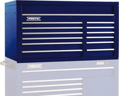 Proto - 12 Drawer Top Tool Chest - 50" Wide x 25-1/4" Deep x 27" High, Steel, Blue - Eagle Tool & Supply