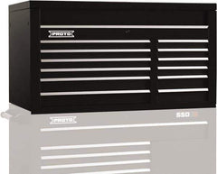 Proto - 12 Drawer Top Tool Chest - 50" Wide x 25-1/4" Deep x 27" High, Steel, Black - Eagle Tool & Supply