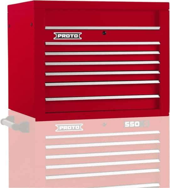 Proto - 6 Drawer Top Tool Chest - 34" Wide x 25-1/4" Deep x 27" High, Steel, Red - Eagle Tool & Supply