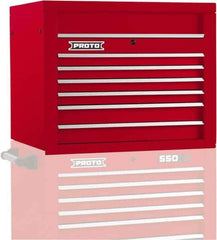 Proto - 6 Drawer Top Tool Chest - 34" Wide x 25-1/4" Deep x 27" High, Steel, Red - Eagle Tool & Supply