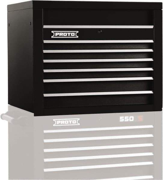 Proto - 6 Drawer Top Tool Chest - 34" Wide x 25-1/4" Deep x 27" High, Steel, Black - Eagle Tool & Supply