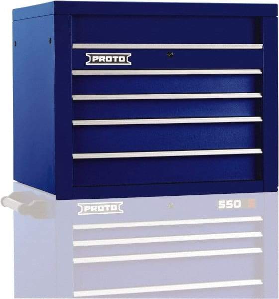 Proto - 4 Drawer Top Tool Chest - 34" Wide x 25-1/4" Deep x 27" High, Steel, Blue - Eagle Tool & Supply