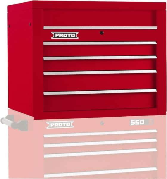 Proto - 4 Drawer Top Tool Chest - 34" Wide x 25-1/4" Deep x 27" High, Steel, Red - Eagle Tool & Supply