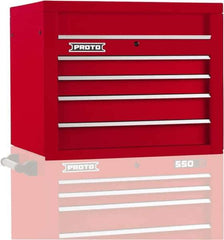 Proto - 4 Drawer Top Tool Chest - 34" Wide x 25-1/4" Deep x 27" High, Steel, Red - Eagle Tool & Supply