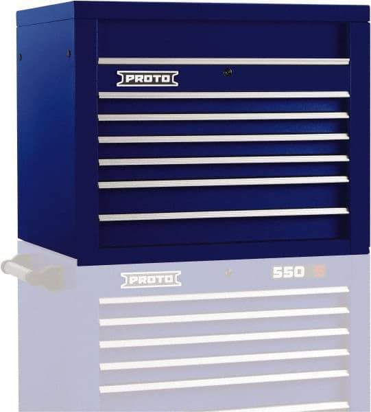 Proto - 6 Drawer Top Tool Chest - 34" Wide x 25-1/4" Deep x 27" High, Steel, Blue - Eagle Tool & Supply