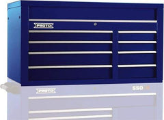 Proto - 8 Drawer Top Tool Chest - 50" Wide x 25-1/4" Deep x 27" High, Steel, Blue - Eagle Tool & Supply
