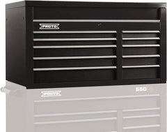 Proto - 10 Drawer Top Tool Chest - 50" Wide x 25-1/4" Deep x 27" High, Steel, Black - Eagle Tool & Supply