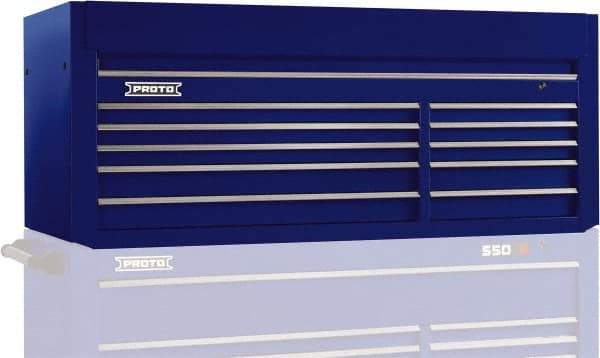 Proto - 10 Drawer Top Tool Chest - 66" Wide x 27" Deep x 27" High, Steel, Blue - Eagle Tool & Supply