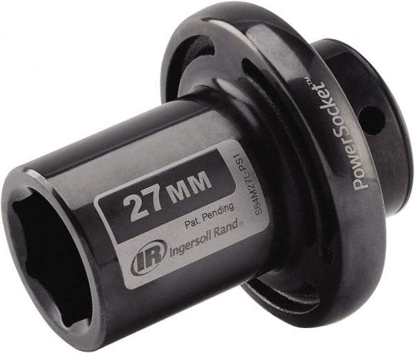 Ingersoll-Rand - 1/2" Drive 27mm Standard Impact Socket - 6 Points, 3-1/10" OAL - Eagle Tool & Supply