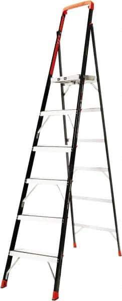 Little Giant Ladder - 6 Steps, 4' 3"' High, Type IAA Rating, Fiberglass Step Ladder - 375 Lb Load Capacity, 25" Base Width - Eagle Tool & Supply