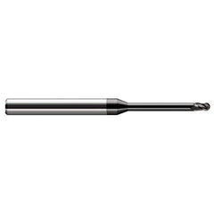 Ball End Mill: 3 Flute, Solid Carbide 4″ OAL, 1/4″ Shank Dia, 30 ° Helix, Amorphous Diamond Coated