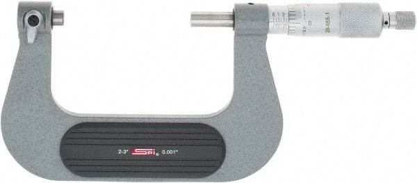 SPI - 2 to 3" Range, Mechanical Screw Thread Micrometer - Ratchet Stop Thimble, 0.001" Graduation, +/-0.0002" Accuracy - Eagle Tool & Supply