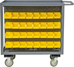 Durham - 1,200 Lb Capacity, 24" Wide x 36" Long x 36-1/8" High Service Cart - 2 Shelf, Steel, 2 Rigid/2 Swivel Casters - Eagle Tool & Supply