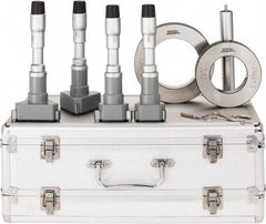 SPI - 4 Piece, 2 to 4", Chrome Plated Coated, Mechanical Inside Micrometer Set - 0.0002" Graduation, 6" Extension Rod Length, (2) Setting Rings Included - Eagle Tool & Supply