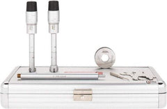 SPI - 2 Piece, 1/2 to 0.8", Chrome Plated Coated, Mechanical Inside Micrometer Set - 0.0002" Graduation, 6" Extension Rod Length, (1) Setting Ring Included - Eagle Tool & Supply