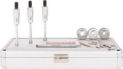 SPI - 3 Piece, 0.275 to 1/2", Chrome Plated Coated, Mechanical Inside Micrometer Set - 0.0001" Graduation, 4" Extension Rod Length, (3) Setting Rings Included - Eagle Tool & Supply