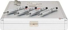 SPI - 4 Piece, 0.12 to 0.28", Chrome Plated Coated, Mechanical Inside Micrometer Set - 0.0001" Graduation, Ratchet Stop Thimble, (2) Setting Rings Included - Eagle Tool & Supply