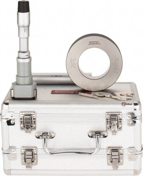 SPI - 2 to 2.5", 4.49" Gage Depth, Mechanical Inside Hole Micrometer - 0.0002" Graduation, 0.0002" Accuracy, Ratchet Stop Thimble - Eagle Tool & Supply