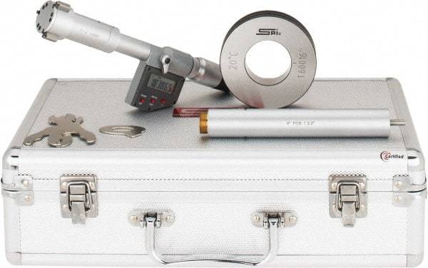 SPI - 1.6 to 2", 3.82" Gage Depth, Mechanical Inside Hole Micrometer - 0.0002" Graduation, 0.0002" Accuracy, Ratchet Stop Thimble - Eagle Tool & Supply