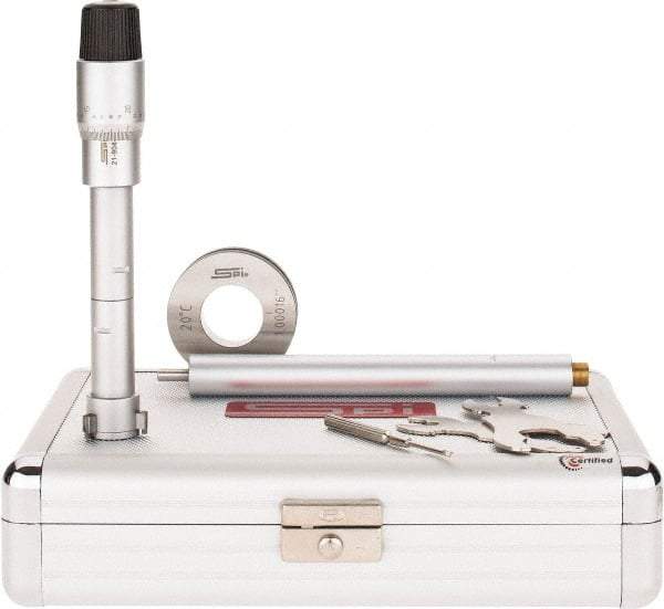 SPI - 0.8 to 1", 3.55" Gage Depth, Mechanical Inside Hole Micrometer - 0.0002" Graduation, 0.00016" Accuracy, Ratchet Stop Thimble - Eagle Tool & Supply