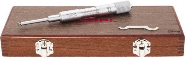 SPI - 1.6 to 26.5mm Inside Range, 0 to 25mm Outside Range, Mechanical Groove Micrometer - 0.01mm Graduation, 0.0100 Accuracy, 0.26" Measuring Disc Diam, 0.03" Disc Edge Thickness - Eagle Tool & Supply