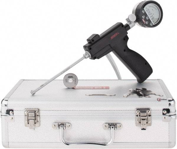 SPI - 0.35 to 0.425", 2" Deep, Pistol Grip Electronic Bore Gage - Up to 0.00016" Accuracy, 0.0001" Resolution, Includes Indicator - Eagle Tool & Supply