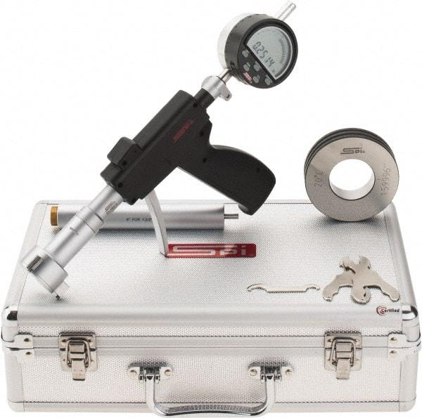SPI - 1.6 to 2", 3.88" Deep, Pistol Grip Electronic Bore Gage - Up to 0.0002" Accuracy, 0.0001" Resolution, Includes Indicator - Eagle Tool & Supply