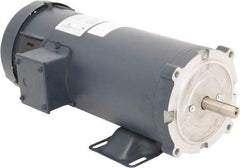 Leeson - 1-1/2 Max hp, 2,500 Max RPM, DC Electric AC DC Motor - 230 V Input, S56C Frame, C-Face with Base Mount, TEFC Enclosure - Eagle Tool & Supply