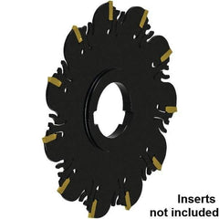 Kennametal - Arbor Connection, 1/12" Cutting Width, 71.7mm Depth of Cut, 200mm Cutter Diam, 40mm Hole Diam, 17 Tooth Indexable Slotting Cutter - 40mm Shank Diam, FDA Toolholder, XCP21... Insert, Neutral Cutting Direction - Eagle Tool & Supply