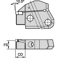 Kennametal - Left Hand Cut Indexable Grooving Cartridge - EG0400M04P04 Insert Style - Eagle Tool & Supply