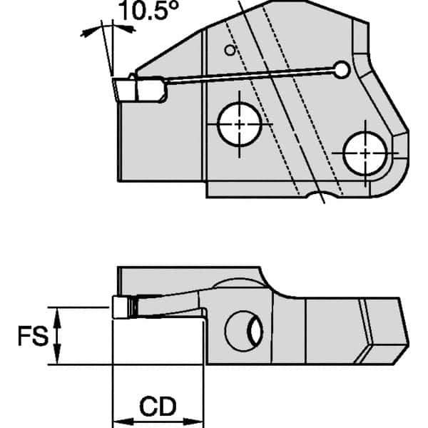 Kennametal - Left Hand Cut Indexable Grooving Cartridge - EG0300M03P02 Insert Style - Eagle Tool & Supply