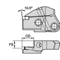 Kennametal - Right Hand Cut Indexable Grooving Cartridge - EG0300M03P02 Insert Style - Eagle Tool & Supply