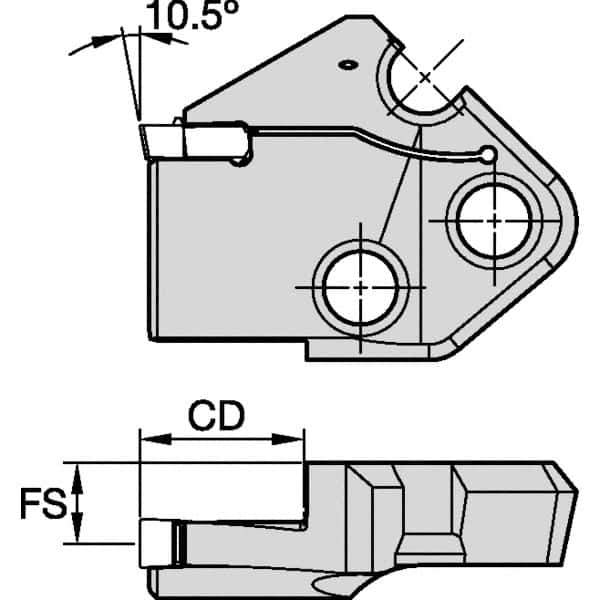 Kennametal - Right Hand Cut Indexable Grooving Cartridge - EG0600M06P04 Insert Style - Eagle Tool & Supply