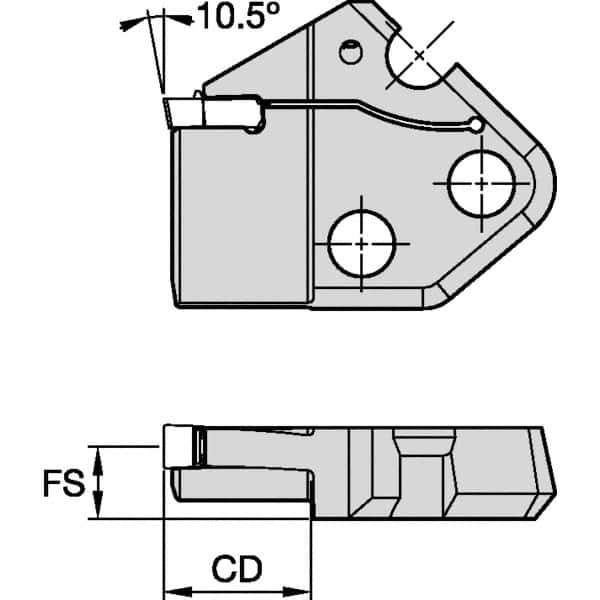 Kennametal - Left Hand Cut Indexable Grooving Cartridge - EG0800M08P08 Insert Style - Eagle Tool & Supply