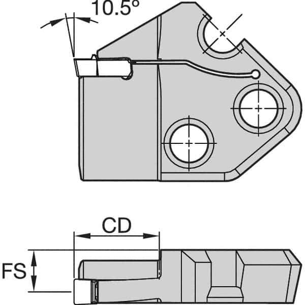 Kennametal - Right Hand Cut Indexable Grooving Cartridge - EG0800M08P08 Insert Style - Eagle Tool & Supply